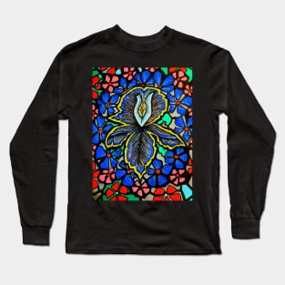 Mindful Flower Blue by LowEndGraphics Long Sleeve T-Shirt